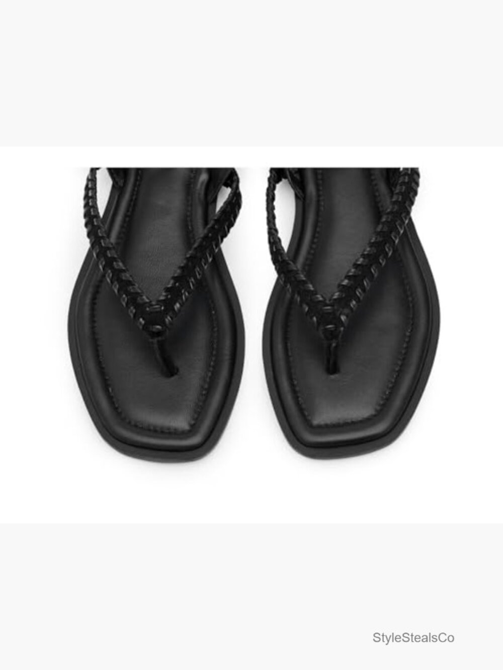 Leather Square Toe Sandals with Adjustable Buckle - Picture 4 of 6